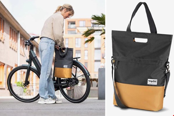 Fietstas shopper, zo mooi en handig Fietstas shopper, zo mooi en handig